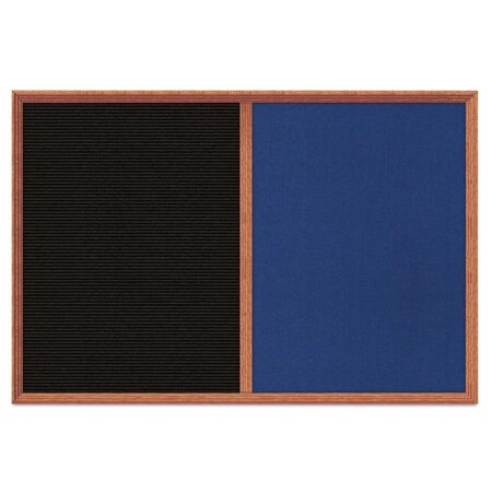 United Visual Products Enclosed Corkboard, 1 Door, 60"x36", 4" Fra, UV3424-WHITE-DRKSPR UV3424-WHITE-DRKSPR